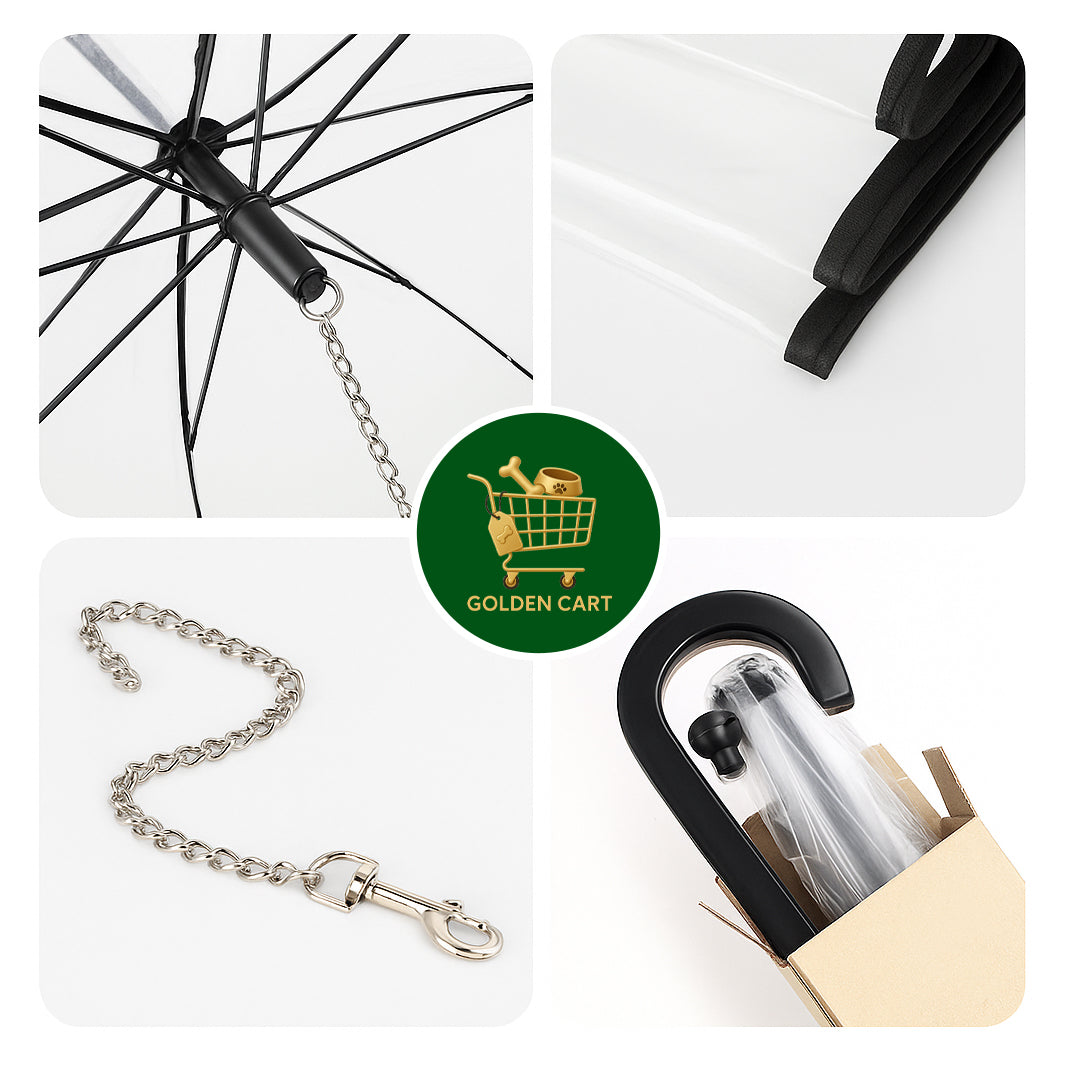 Small Dog Umbrella with Built-in Leash